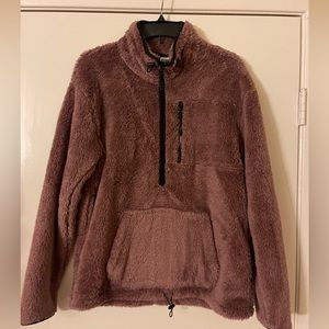PINK Teddy (Fleece) Pullover with Half Zipper